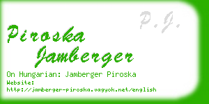 piroska jamberger business card